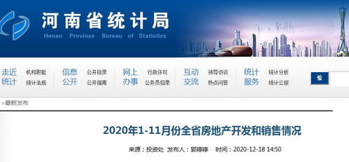 2020年1 11月河南省房地产开发投资和销售主要数据出炉